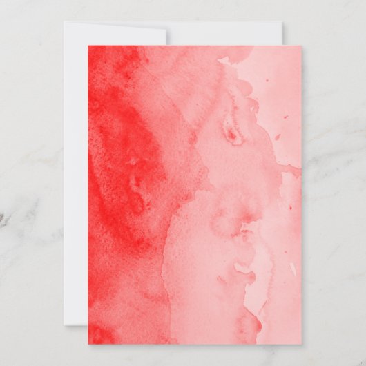 エキゾチック赤ハイビスカスフラワーアート結婚式招待状 招待状 (裏面)