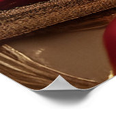 エキゾチック赤毛女性フローレッドブルー金ゴールド抽象芸術 ポスター (角)