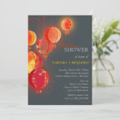 エキゾチック赤紙ランタン結婚ズ・カップル・シャワー 招待状 (スタンド正面)