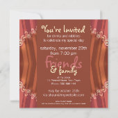 エキゾチック赤+金ゴールドガールズブードワールパーティの招待状 招待状 (裏面)