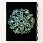 エキゾチック部族の緑のグラデーションの曼荼羅 ノートブック (裏面)