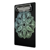 エキゾチック部族の緑のグラデーションの曼荼羅 ミニクリップボード (アングル2)