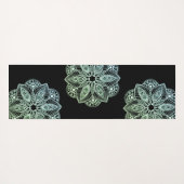 エキゾチック部族の緑のグラデーションの曼荼羅 ヨガマット (裏面(横))