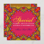 エキゾチック部族フルーティーパーティの招待状 招待状 (正面/裏面)