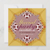 エキゾチック金ゴールドガールズブドワールパーティの招待状 招待状 (正面)