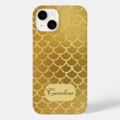 エキゾチック金ゴールドマーメイドスケールパターン Case-Mate iPhoneケース (裏面)