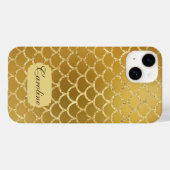 エキゾチック金ゴールドマーメイドスケールパターン Case-Mate iPhoneケース (裏面 (横))