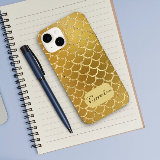 エキゾチック金ゴールドマーメイドスケールパターン Case-Mate iPhoneケース