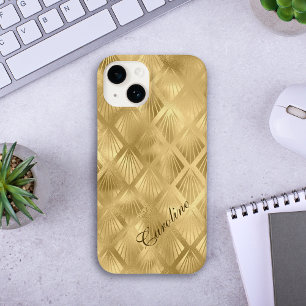 エキゾチック金ゴールド幾何エレガントパターン Case-Mate iPhone 14ケース