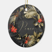 エキゾチック金ゴールド赤い黒檀の平和と喜び熱帯 セラミックオーナメント (左)