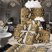 エキゾチック金ゴールドPython Snatakkin ラッピングペーパー