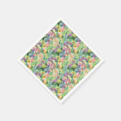 エキゾチック開花水色のサボテン模様 スタンダードカクテルナプキン (角)