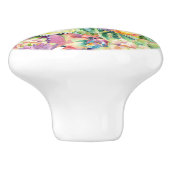 エキゾチック開花水色のサボテン模様 セラミックノブ (側面)