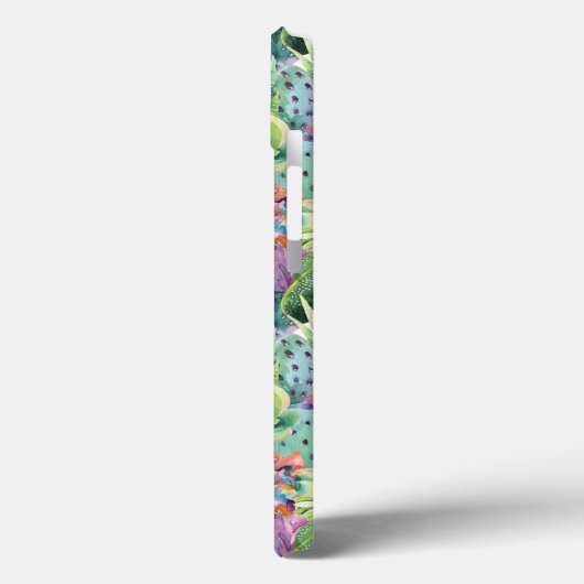エキゾチック開花水色のサボテン模様 Case-Mate iPhoneケース (裏面 / 左)
