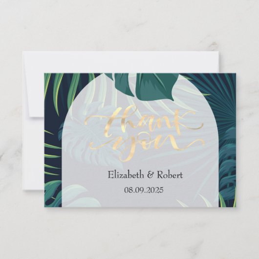 エキゾチック離れパーム結婚サンキューカード サンキューカード (正面)