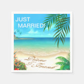 エキゾチック頼なビーチ私は砂にあなたの名前を描画する スタンダードカクテルナプキン (正面)