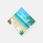 エキゾチック頼なビーチ私は砂にあなたの名前を描画する スタンダードカクテルナプキン (角)