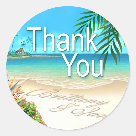 エキゾチック頼なビーチ（私はあなたの名前を砂に入れる） ラウンドシール (正面)