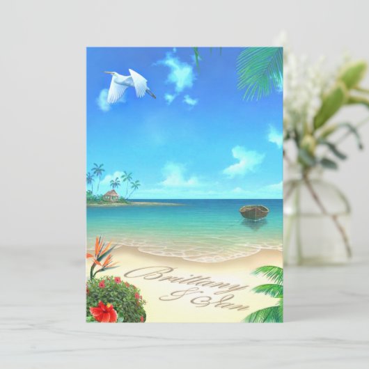 エキゾチック頼なビーチ（私はあなたの名前を砂に入れる） 招待状 (スタンド正面)