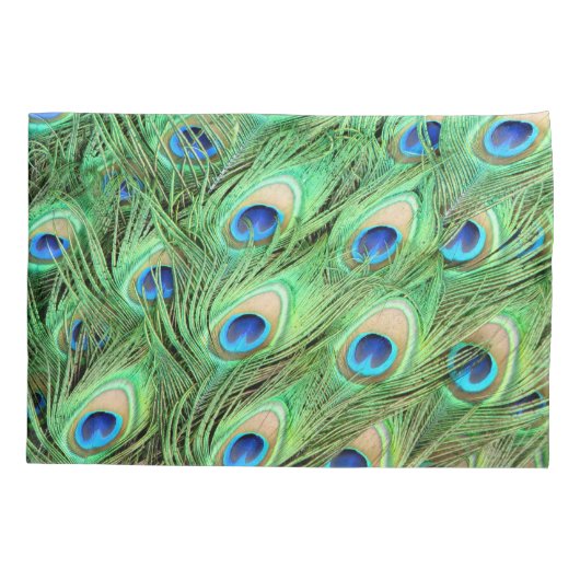 エキゾチック鮮やか孔雀の羽 枕カバー (裏面)