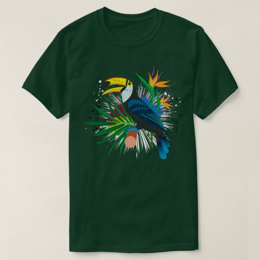 エキゾチック鳥レトロトゥーカン Tシャツ (デザイン正面)