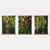 エキゾチック黄赤インディアン時計つる植物植物学 吊り下げ型タペストリー (トリプル)