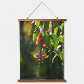 エキゾチック黄赤インディアン時計つる植物植物学 吊り下げ型タペストリー (正面)