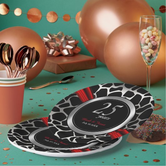 エキゾチック25結婚th Silver's Anniversary ペーパープレート (複数)