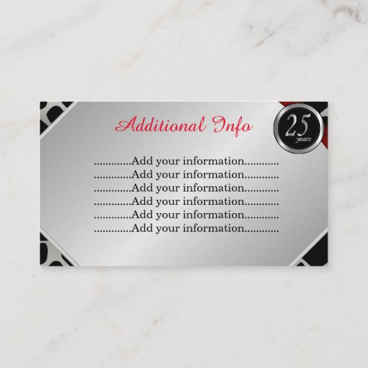エキゾチック25結婚th Silver's Anniversary 2 エンクロージャーカード (裏面)