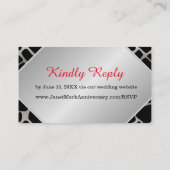 エキゾチック25th Silverの結婚記念日RSVPカード エンクロージャーカード (裏面)