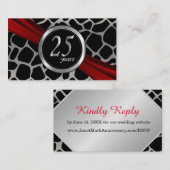 エキゾチック25th Silverの結婚記念日RSVPカード エンクロージャーカード (正面/裏面)
