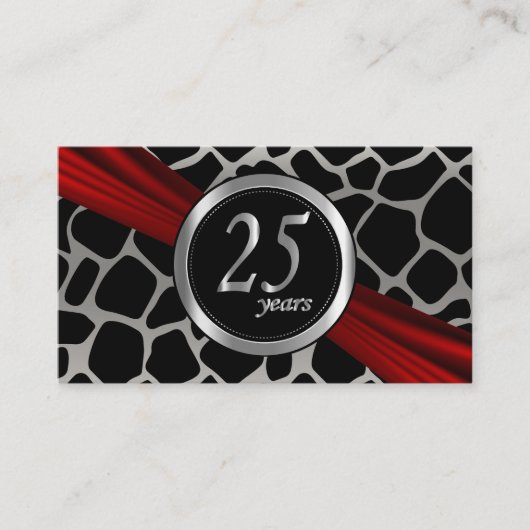 エキゾチック25th Silverの結婚記念日RSVPカード エンクロージャーカード (正面)