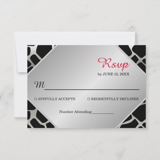 エキゾチック25th Silverの結婚記念日RSVPカード 出欠カード (裏面)
