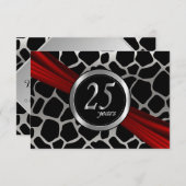 エキゾチック25th Silverの結婚記念日RSVPカード 出欠カード (正面/裏面)