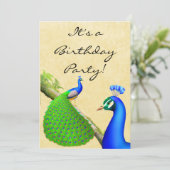 エキゾチック·インディアン·ピーコック誕生日パーティーの招待 招待状 (スタンド正面)