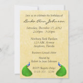 エキゾチック·インディアン·ピーコック誕生日パーティーの招待 招待状 (裏面)