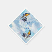 エキゾチック – オウム色の青いトーンの羽 スタンダードカクテルナプキン (角)