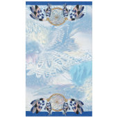 エキゾチック – オウム色の青いトーンの羽 テーブルクロス (正面)