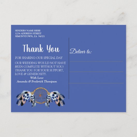 エキゾチック – オウム青ありがとう 案内ポストカード (裏面)