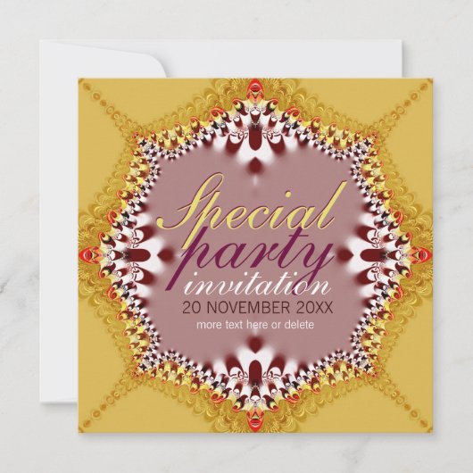 エキゾチック ゴールド ガールズ ブドワール パーティー  招待状 (正面)