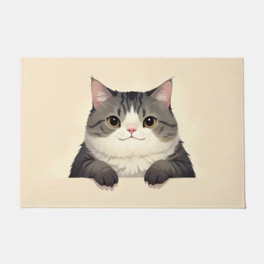 エキゾチック・ショートヘアの猫のドアマットアート ドアマット (正面)