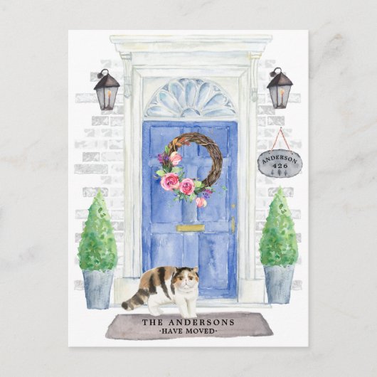 エキゾチック・ショートヘアの猫の動き案内はがき ポストカード (正面)