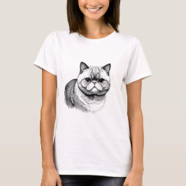 エキゾチック・ショートヘア・キャット・スケッチ ウィメンズTシャツ Tシャツ