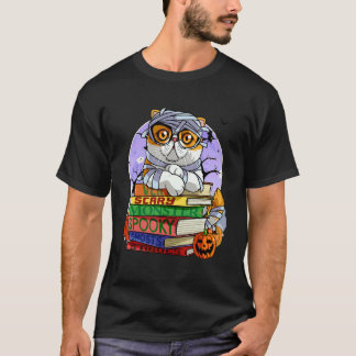 エキゾチック・ショートヘア・キャット・マミー・ハロウィン・魔女・パンプキン Tシャツ