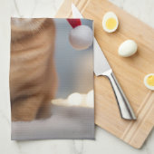 エキゾチック・ショートヘア・クリスマス キッチンタオル (四つ折り)