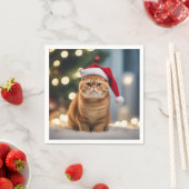 エキゾチック・ショートヘア・クリスマス スタンダードカクテルナプキン (インサイチュ)