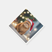 エキゾチック・ショートヘア・クリスマス スタンダードカクテルナプキン (角)