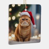 エキゾチック・ショートヘア・クリスマス セラミックオーナメント (右)