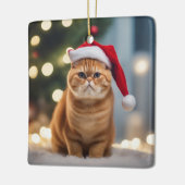 エキゾチック・ショートヘア・クリスマス セラミックオーナメント (左)