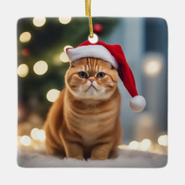 エキゾチック・ショートヘア・クリスマス セラミックオーナメント